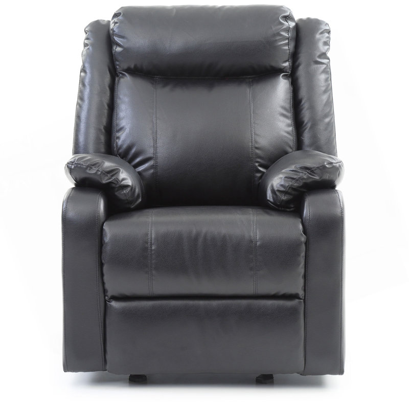 Fauteuil inclinable contemporain noir rembourré, Noir