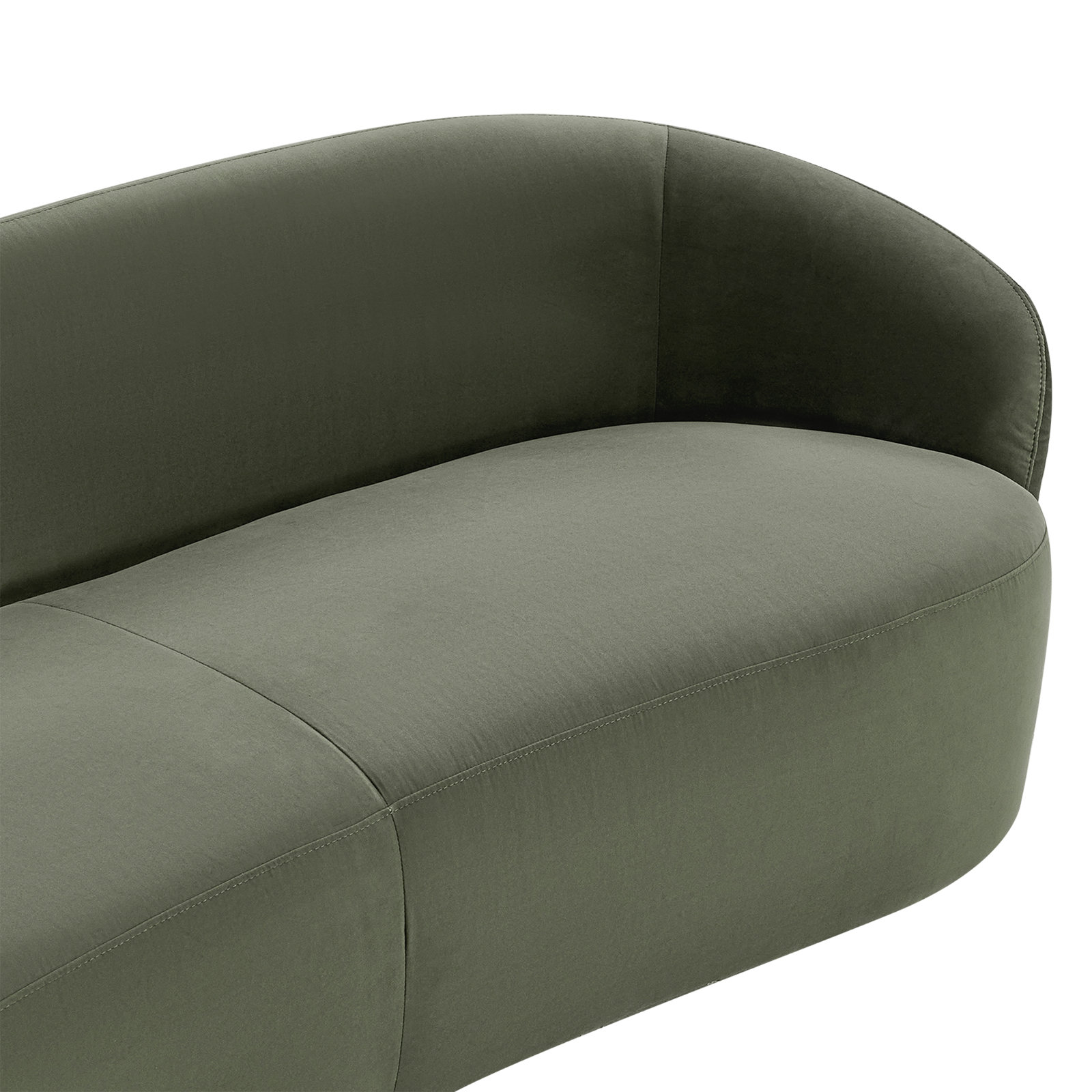 Amadora 90'' Curved Sofa, Soren Olivine Velvet