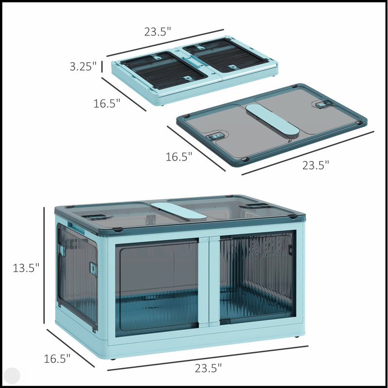 Bacs de rangement semi-transparents empilables avec couvercles, roues et conception pliable pour faciliter l'organisation et la mobilité