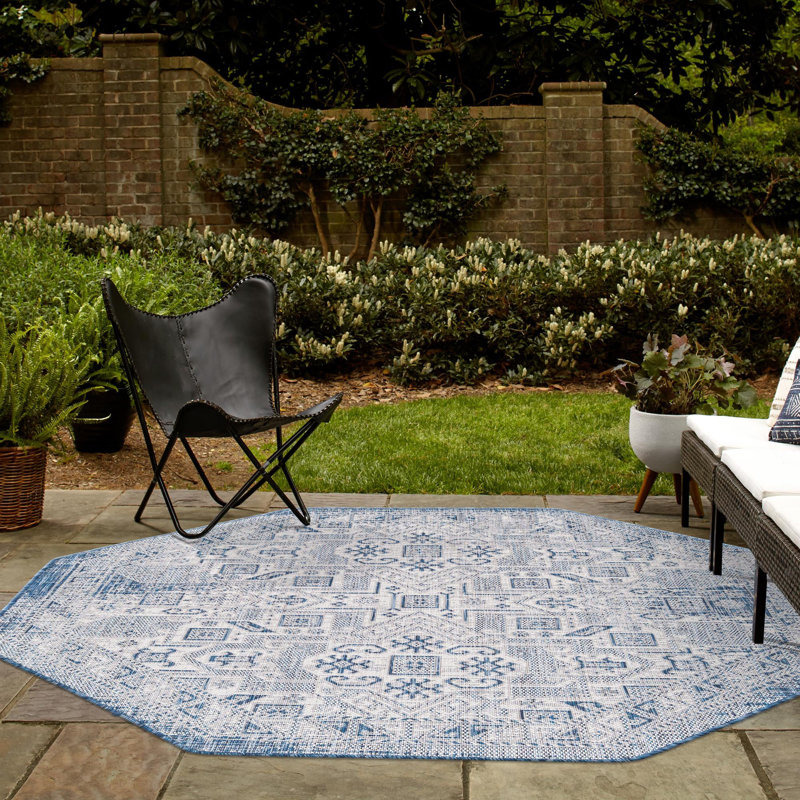 Tapis d'extérieur couleur ivoire, Octogone 5 pi 3 po