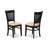 3 Piece Modern Dining Table Set Contains a Round Kitchen Table with Pedestal and 2 Linen Fabric Dining Room Chairs, 36x36 Inch, Black-790507563-749626241-749626255