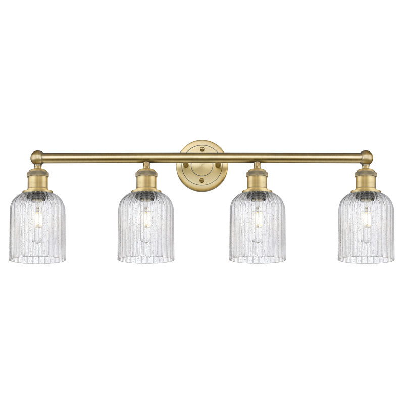 Fiennes 4 - Light Dimmable Vanity Light, Brushed Brass, Seedy