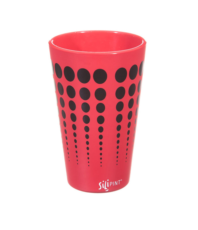 16 oz. Drinking Glass, Burgundy / Black
