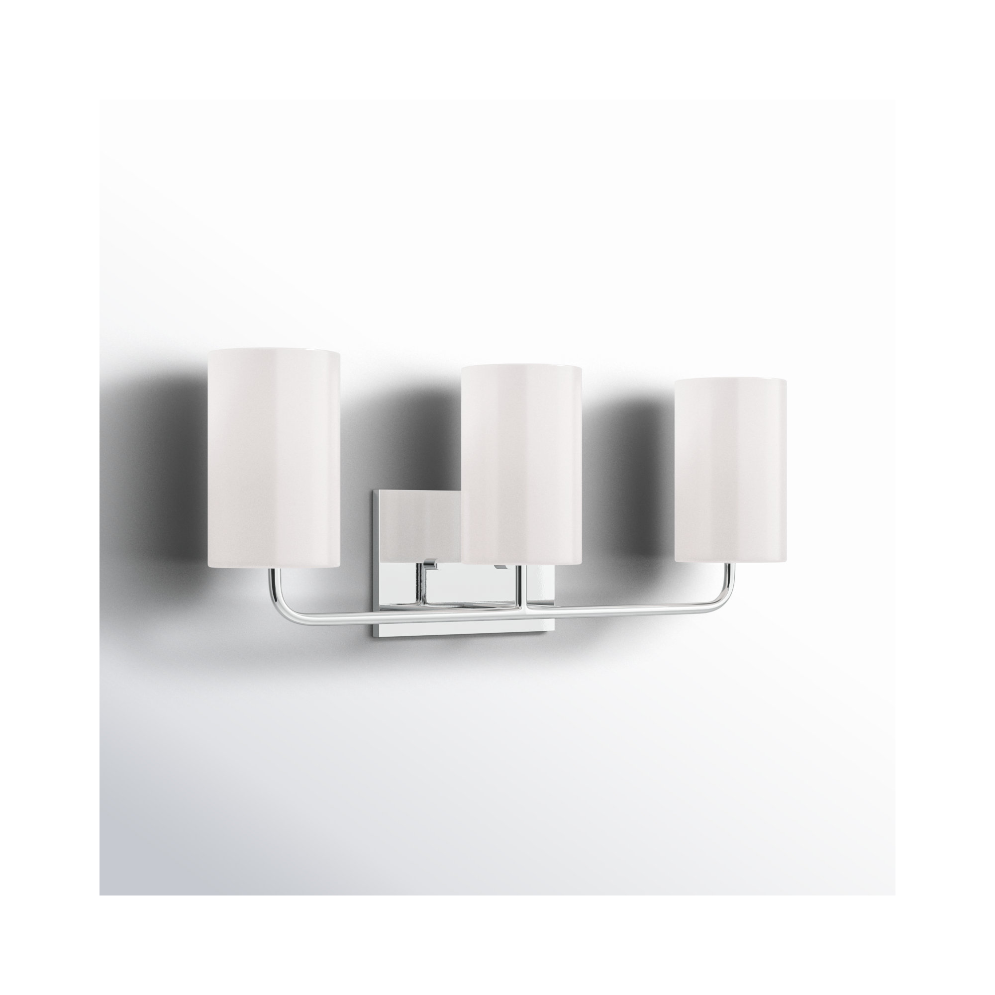 3 Light Transparent Dimmable Vanity Light, No, Chrome