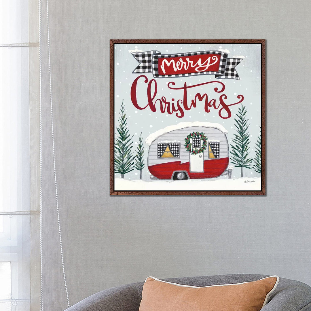 Merry Christmas Camper von Sara Baker - Galerie-verpackte Leinwand Giclée auf Leinwand