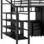 Lit mezzanine en métal avec ensemble de table et garde-robe