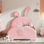 Charmant lit plateforme tapissier en forme de lapin pour chambre de fille-2113061596