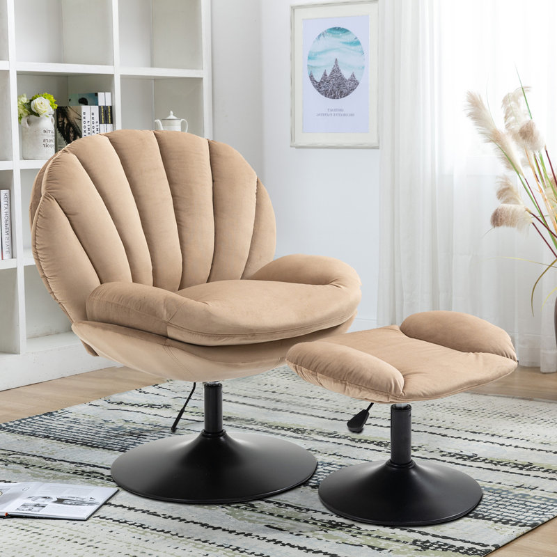 Greylin Velvet Swivel Accent Chair, Velvet Khaki