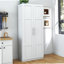 Armoire haute et armoire de cuisine avec 2 portes et 3 cloisons pour séparer 4 espaces de rangement