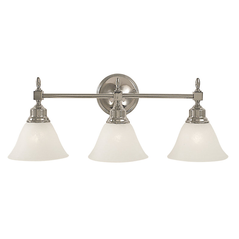Éclairage pour meuble-lavabo 3 lumières Landgraf, Laiton antique, Blanc