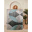 Tapis de luxe en coton, 2,6 x 3,3 pi | 100% coton, 1200 g / m², hauteur des poils: 0,4 po, épaisseur totale: 0,3 po | Antibactérien, PVC antidérapant, lavable à la machine | Design élégant bleu, gris et noir pour les maisons modernes-112936983