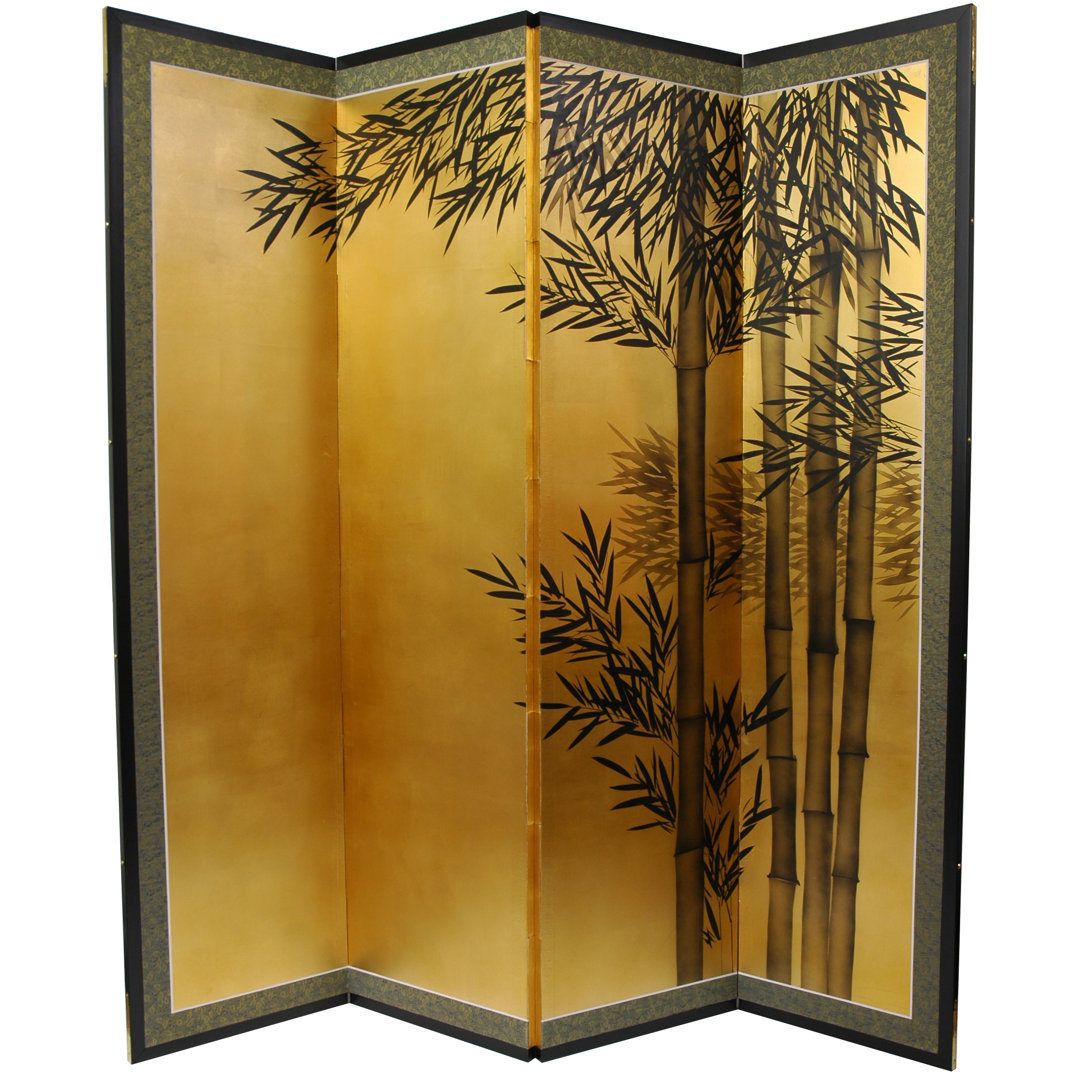 Maurice 4 - Panel Solid Wood Folding Room Divider World Menagerie 