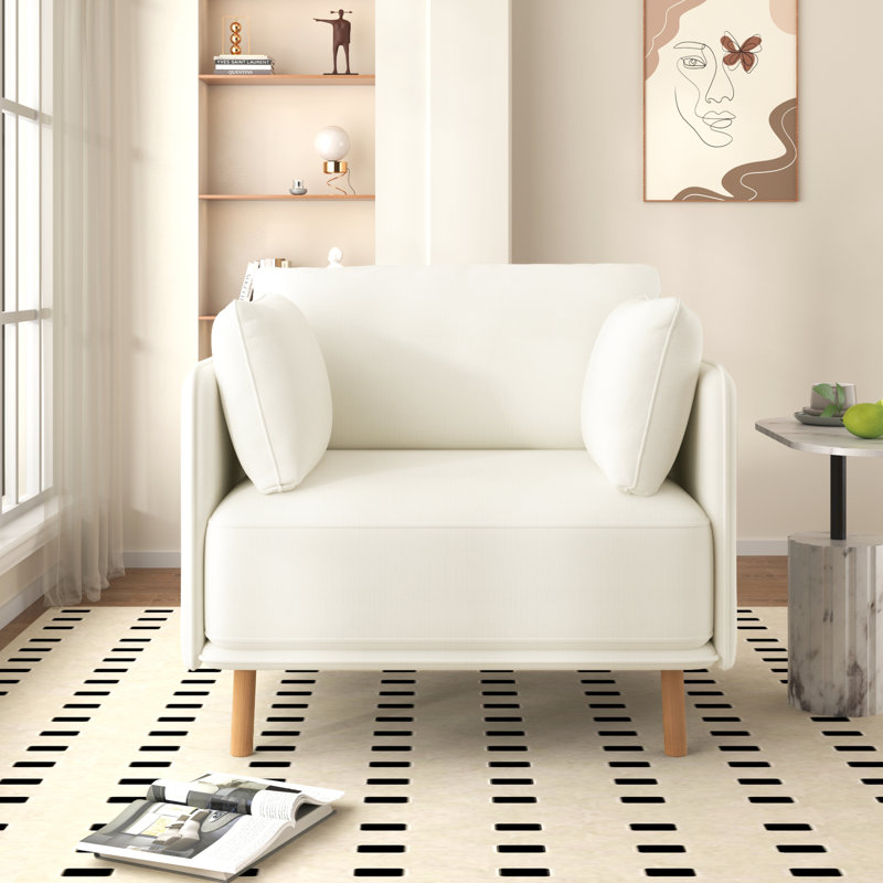 Fauteuil d'appoint l 39 po, Blanc