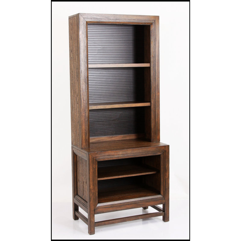 Élégant pilier de bibliothèque à deux tons avec tablettes spacieuses, aucun assemblage requis pour les espaces de vie modernes.