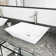Vinca 18" L x 14" W x 5" H Rectangular White Matte Stone Vessel Bathroom Sink with 12" H Faucet