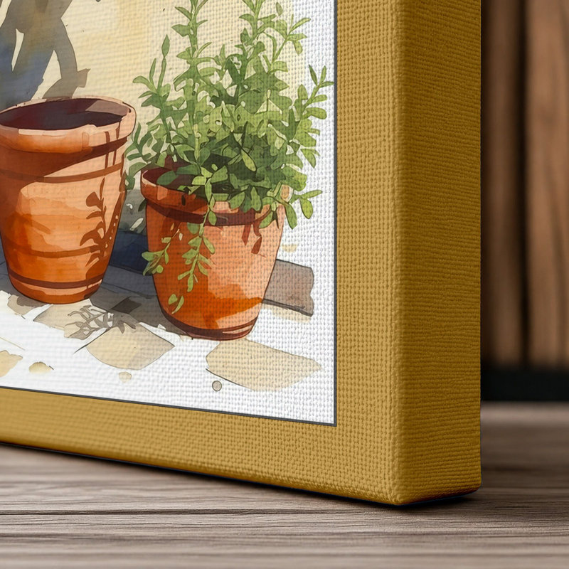 Citrus Abundance Botanical - Wrapped Canvas, 30x20 - 76.2 x 50.8 cm, Ochre Border