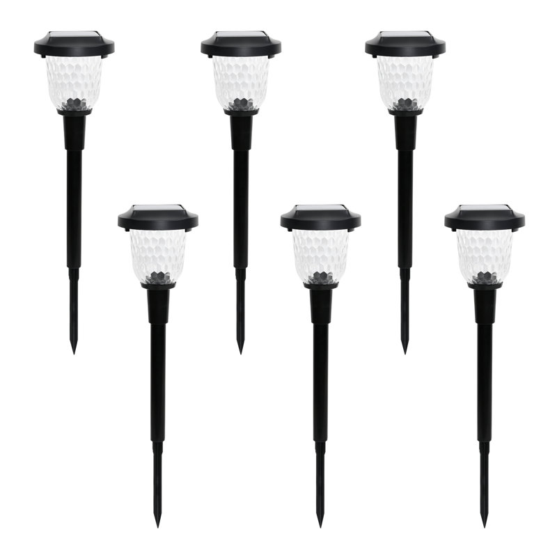 Andraia Black Solar Powered Metal Pathway Light Pack
