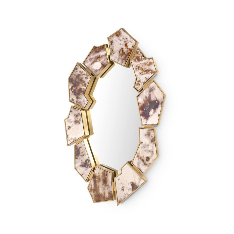 Lucas Novelty Brass Wall Mirror, Antique