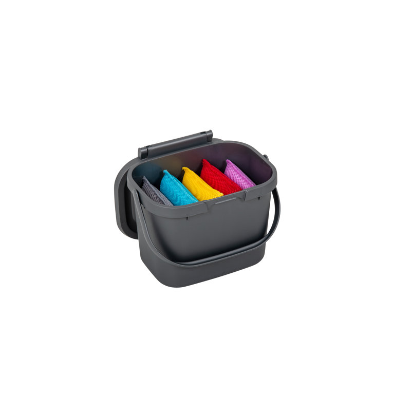 Plastic Manual Lift Waste Bin - 4.5L, Metallic/Air Blue/Mist