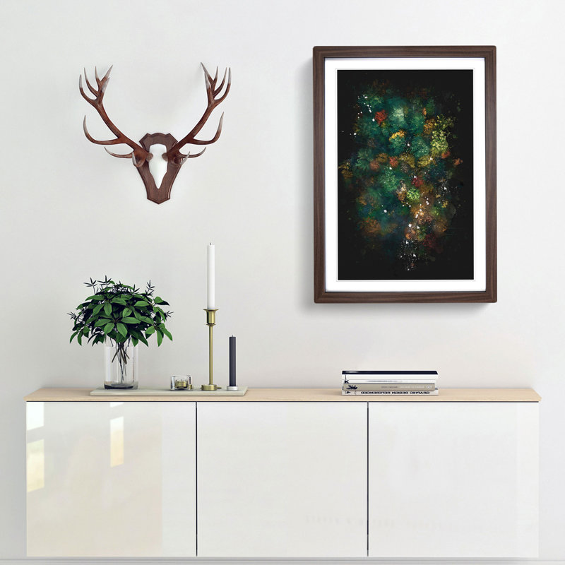 'Autumn Forest New Hampshire' - Picture Frame Graphic Art Print, Walnut Framed, 63cm H x 45cm W x 2cm D