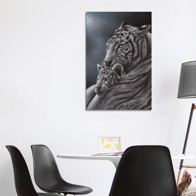 White Tiger 1 Piece Wrapped Canvas Painting