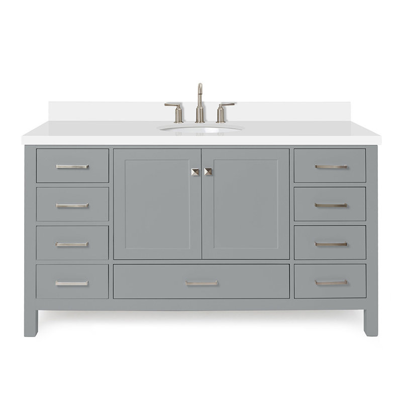 Cambridge 61'' W Single Vanity, Oval, Gray