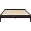 Très grand lit plateforme avec finition cappuccino chaleureuse, style transitionnel, fabrication en pin et en bois franc asiatique, ensemble de lattes pour lit de support de matelas, système de rangement, système