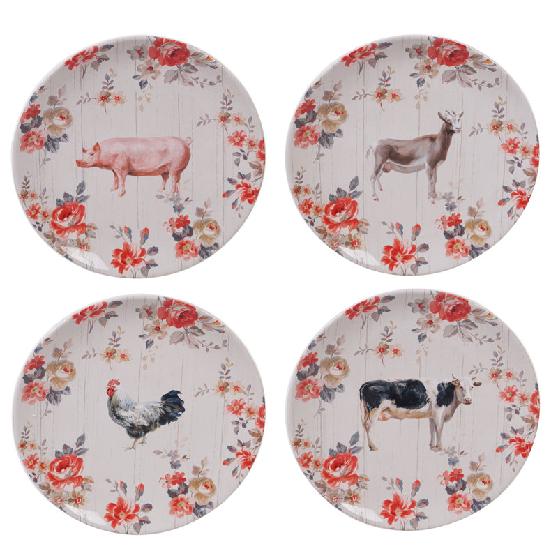Farmhouse Floral Ceramic 16-Piece Dinnerware Set