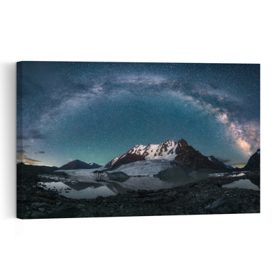 " Starry Night Glacier Lake Serene Tranquil Abstract Landscape Mountain Wall Art Print " Print