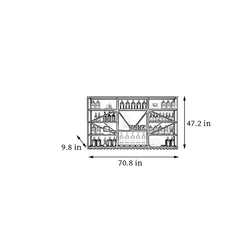 Atoir, H 47,2 po x l 70,8 po x P 9,8 po