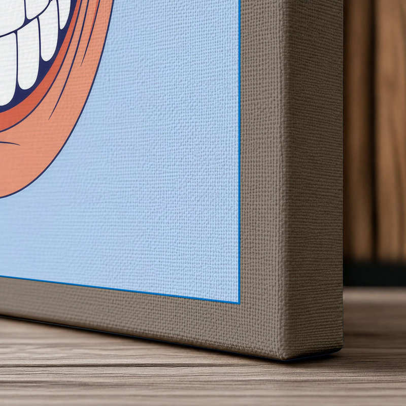 Manic Grin Modern 1 Piece Wrapped Canvas Wall Art, 24x16 - 61.0 x 40.6 cm, Taupe Border