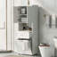 Armoire de salle de bain polyvalente avec panier à linge et nombreuses options de rangement-1404105667