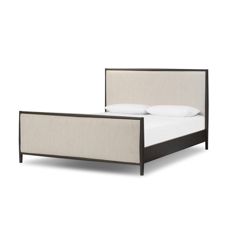 Glenview Upholstered Bed, King, Smoked Black Oak