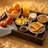 Wood Decorative Serving Tray with Metal Handles-129030255