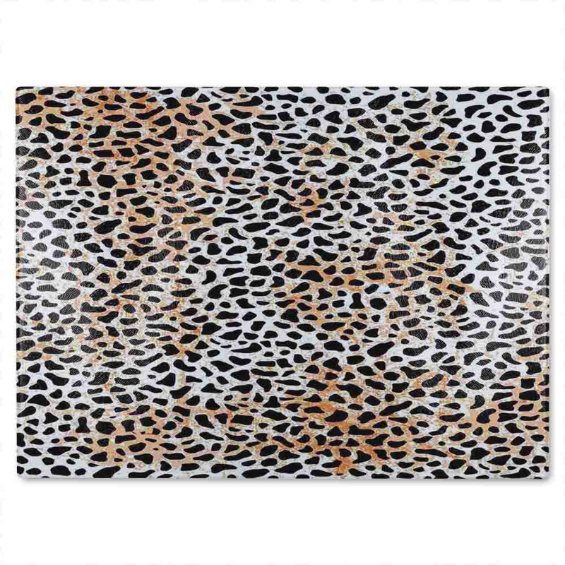 Leopard Spots Glass Chopping Board, 40cm L x 28cm W
