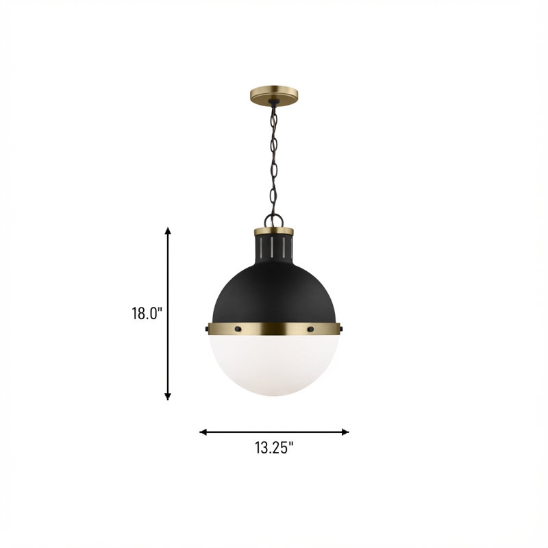 Hanks 1 - Light Pendant, No , Midnight Black, 18" H x 13.25" W x 13.25" D