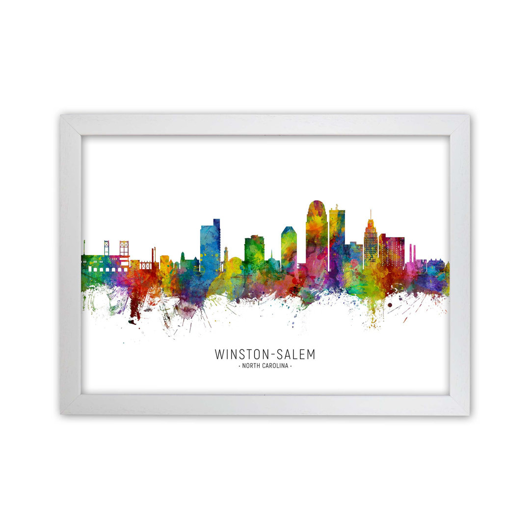 Winston-Salem North Carolina Skyline by Michael Tompsett - Print