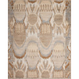 Jazz Hand Knotted Wool Area Rug in Cream