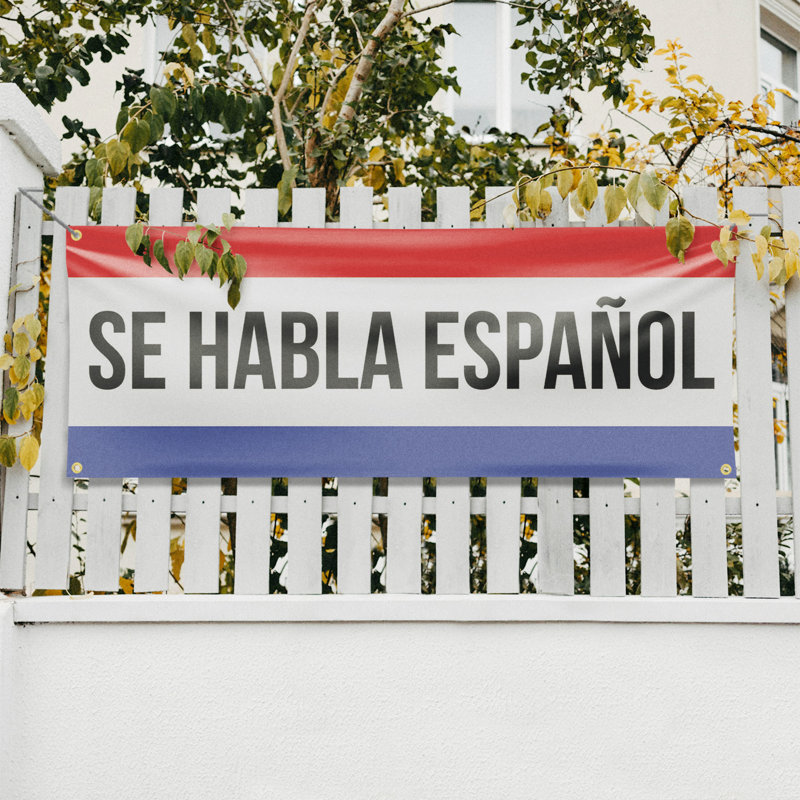 Se Habla Espanol Banner Sign 18 Inch x 48 Inch, 18" H x 48" W x 0.1" D