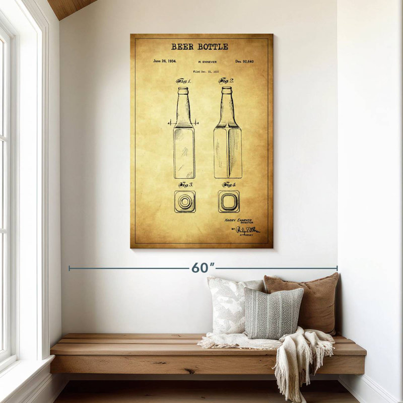 Beer Bottle Patent, 48" H x 32" W