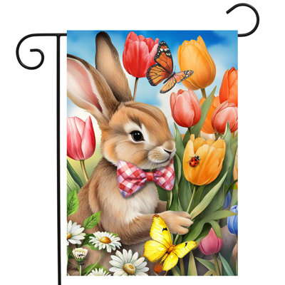 Stop And Smell The Tulips Garden Flag