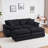 Corduroy 2-seats sofa With 2 back pillows,2 toss pillows and two ottoman,Comfy Sofa- Deep Seat Couch for Living Room-440875024