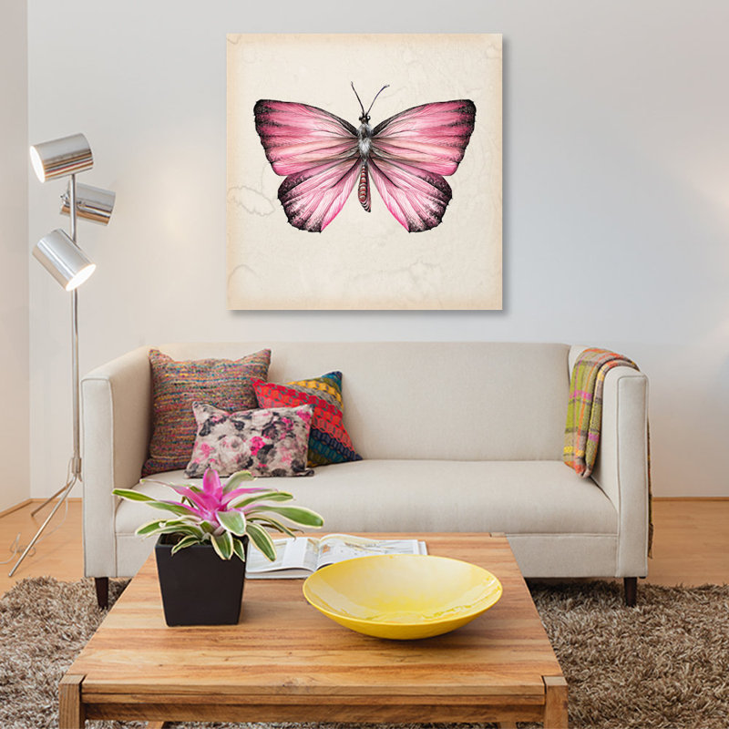 « papillon study iv », impression sur toile, H 12 po x l 12 po x P 1,5 po, Pas de tapis, Toile tendue