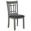 2 chaises d'appoint transitionnelles - gris moyen avec dossier noir et siège en mousse 2 pièces gris, dossier, sièges rembourrés pour plus de confort