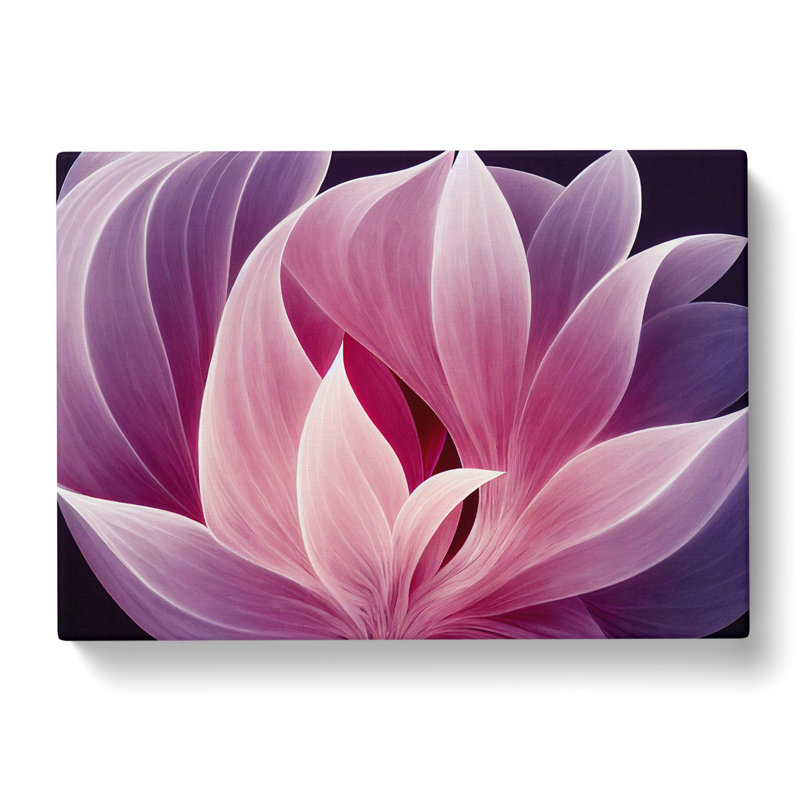 Unreal Modern Flower Art Abstract - Wrapped Canvas Print, 40cm H x 60cm W x 3cm D
