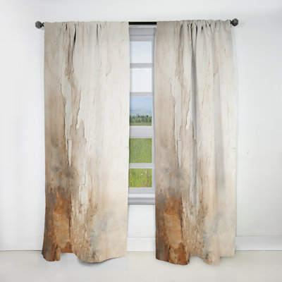 Beige And Brown Paint Fusion - Modern Velvet Curtain - Room Darkening - 1 panel