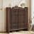 5-tier Shoe Cabinet With Sliding Shutter Doors Adjustable Shelf