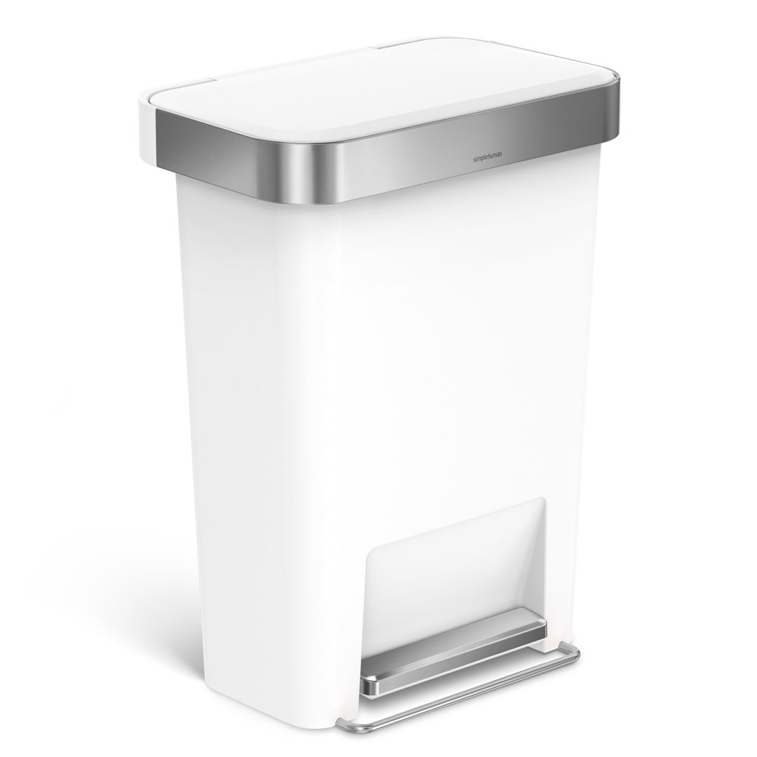 Simplehuman 45 Liter / 12 Gallon Rectangular Kitchen Step Trash Can with Soft-Close Lid, Plastic simplehuman 