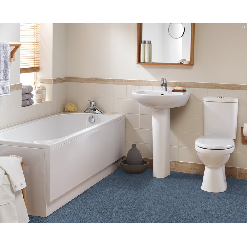 Room Size Nylon Bath Rug with Non-Slip Backing, 60" x 72", Basin Blue