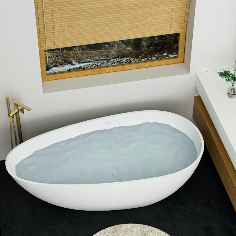 Baignoire de trempage autoportante en résine Trey Luxury